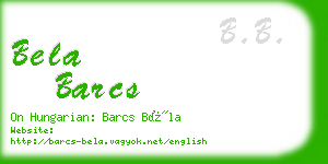 bela barcs business card